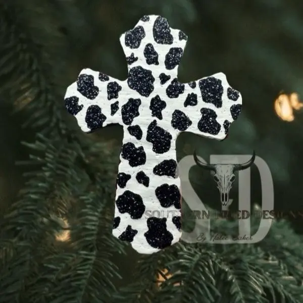 Cow Print Cross Car Freshie with Long Lasting Scent