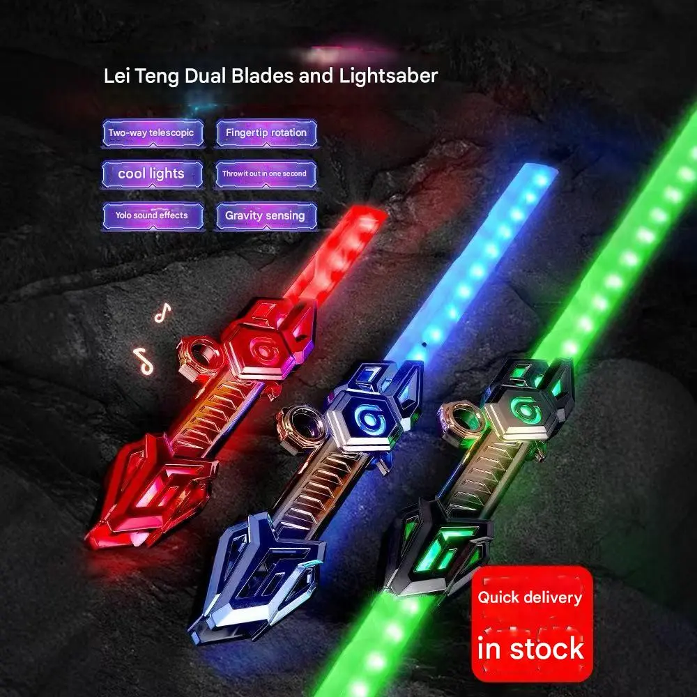 Light Up Saber for Kids Retractable LED Flash Sword with 6 Color Effects 360° Rotating Handle Extendable Toy Sword Ideal Gift for Boys Girls