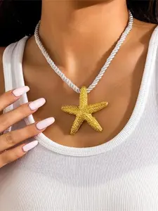 Starfish Pendant Necklace & Dangle Earrings, Fashion Jewelry for Party, Daily Clothing Decor, Trendy All-match & Exquisite Jewelry for Birthday Gift