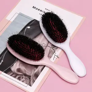 Natural Boar Bristle Hair Brush, 1/2 Counts Anti-static Hair Massage Comb, Hair Styling Tool for Women & Men, Portable Travel Comb, Anti Static Hairbrush