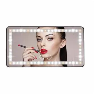 Car Sun Visor Vanity Mirror with 3 Light Modes, Rechargeable and Dimmable Clip-on Rear View Makeup Mirror for Cars and SUVs