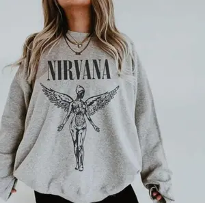 Nirvana Unisex Sweatshirt, 90s Vintage Band Shirt, In Utero Crewneck Nirvana Tour, Nirvana Smile Face Crewneck Sweatshirt