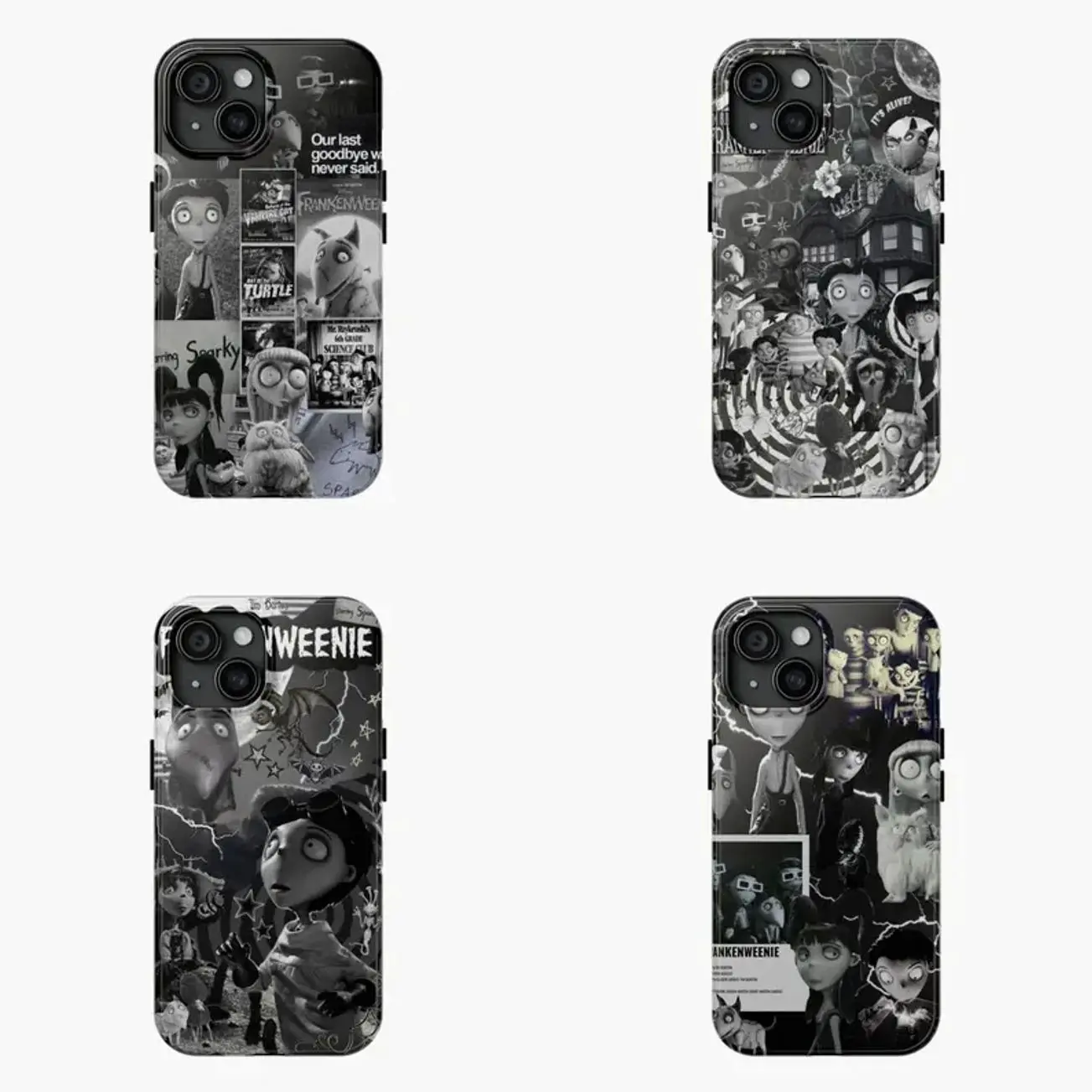 Frankenweenie Horror Movie Halloween Phone Case, Victor Frankenstein, Sparky the dog Cover Compatible with iPhone X, 11, 12, 13, 14, 15, 16, 17 Plus Pro Promax & SS Galaxy S21-26 Series