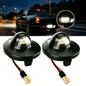 2-Pack White LED License Plate Light for Ford F150 F250 F350 – 9-Bead Waterproof Tag Lamp, Plug & Play, Wide Voltage Pickup Truck Light Assembly