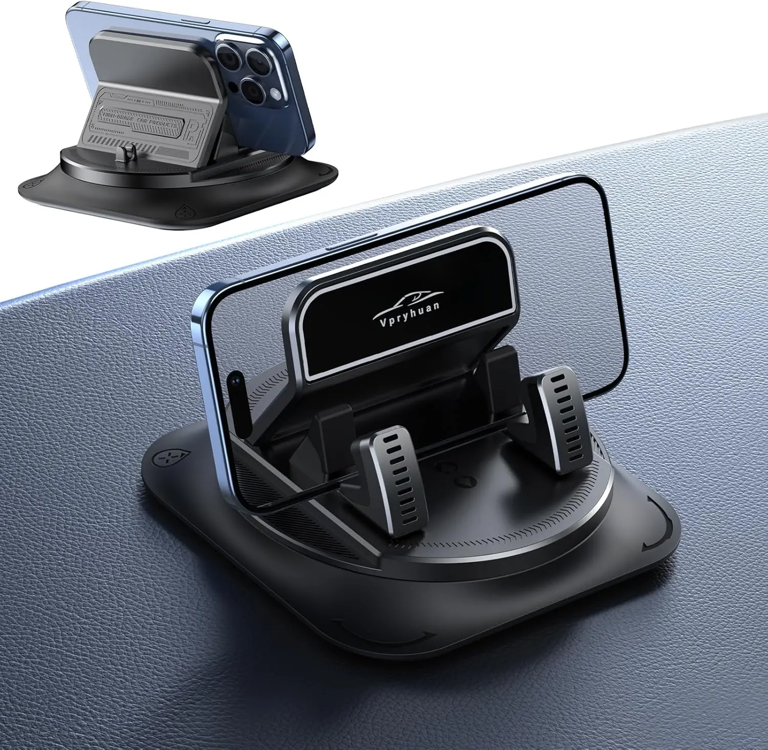 360° Rotation Car Phone Holder, Suction Cup Dashboard Windshield Mount, Horizontal & Vertical Screen Adjustment, Anti-Slip Universal Phone Holder for iPhone Android BackToSchool
