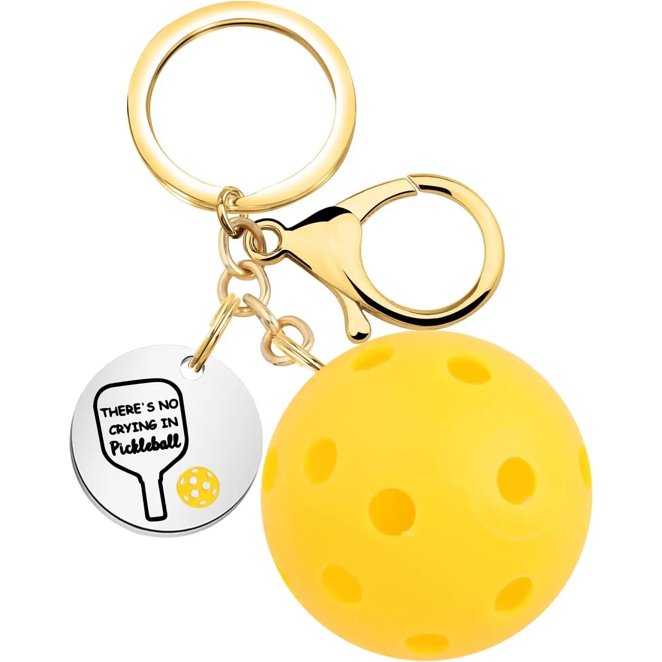 Pickleball Lover Gift Pickleball Bag Clip Keychain Pickleball Lover Keychain with Pickleball Charm