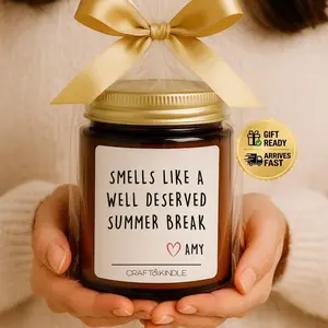 Personalized Teacher Appreciation Week Gift, Gift for Teacher, Teacher Gift Ideas, Custom Teacher Gift, Teacher End of Year Gift Bulk Candle, , Gifts For Teacher End of Year Teacher Gift Smells Like Summer Break