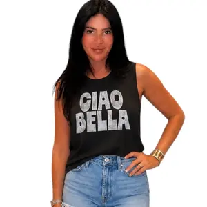 Ciao Bella Graphic Tank Top  – Black
