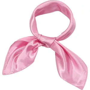 Chiffon Scarf Square Neck Scarf Handkerchief Retro Satin Ribbon Scarf for Women