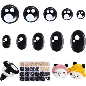 [400PCS] Safety Eyes for Amigurumi, 8-16mm Black Crochet Eyes with Washers, Oval &Round Craft Eyes, Kawaii Doll Eyes for Crochet Toys Stuffed