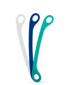 supersmile Tongue Cleaner - 3-Piece Oral Care Cleansing Kit, White-Handle Tools with Blue & Turquoise Ripple Edges for Daily Bad Breath Combat, Nasal & Oral Use