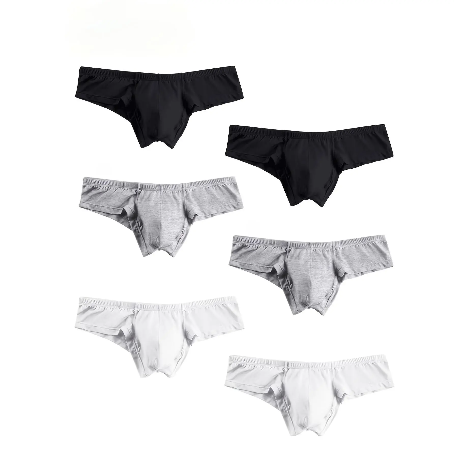 Men's 6-Pack Buttery Soft Mid-Waist Knit Briefs - Breathable, Stretchy, Moisture-Wicking, Chic Multi-Color Undergarments for Travel, Everyday Summer Use, Lounging (Regular/Slim Fit, Value Pack, 6pcs-b, m)