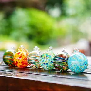 6pcs Hand-blown Glass Ball, Christmas Decoration Ball Hanging Glass Gazing Ball, Witch Ball, Friendship Ball, Home Crafts, Decorated Garden Courtyard, Shop Classroom Pendants, Easter Gifts, Birthday Gifts, for Halloween