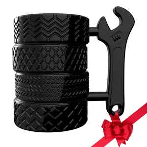 Gifts for Men, Car Mechanic Gifts for Men, Stylish Ceramic Mug for Car Enthusiasts and Mechanics, Ceramic Tire Mug with Handle, Drinkware Washable cup,Durable Handle, Heat Resistant – Birthday Gifts for Coffee and Tea Lovers