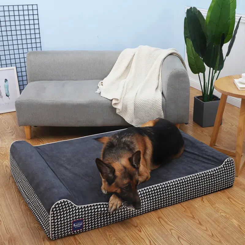 Laifug Orthopedic Memory Foam Extra Large Dog Bed with double Pillow (50"x36"x10") Durable Water Proof Liner & Removable Washable Cover & Smart Design 4