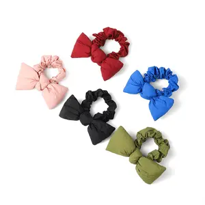 Nollia 5-Pack Fluffy Ribbon Scrunchie Set – Elegant Soft Hair Accessories