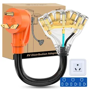Nilight RV Power Plug Adapter Cord - 30A TT-30P Male to 3x 15/20A 5-15R/5-20R Female Receptacle, Outlet Extender Multi Plug Outlet, Pure Copper, Weatherproof