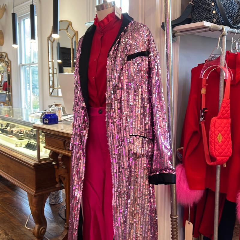 FREE PEOPLE Ella fully sequin duster coat