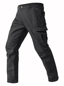 Men's Waterproof Tactical Cargo Pants, 7 Pockets Outdoor Hiking Long Pants, Durable Fitted Workwear, Casual Style