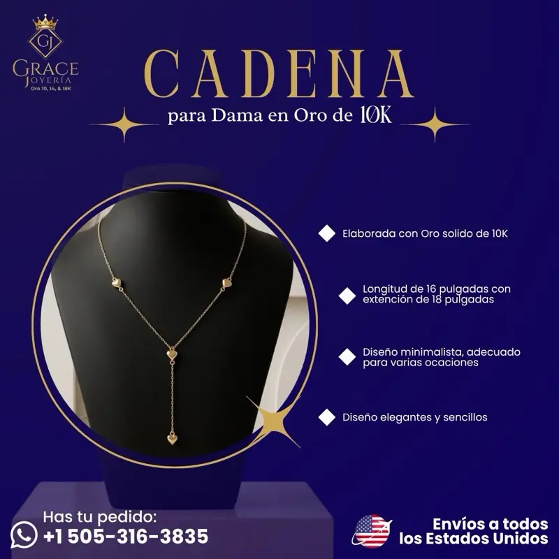 Cadenas Oro sólido 10k estilo minimalistas