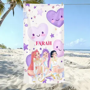 K-Pop Glitter Bath Towel, Soft Microfiber Fabric, Quick-Dry and Absorbent, Perfect for Beach Pool Bathroom, Ideal Gift