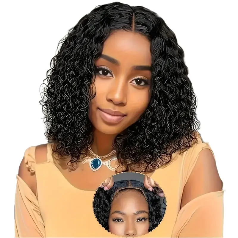 Costume Wig Lady Brazilian Curly Short Wig No Glue Naturally Closed Soft Breathable Synthetic Fiber for Daily & Special Occasions Light Beige Tones All Races Active Styling Elegant Hairstyle