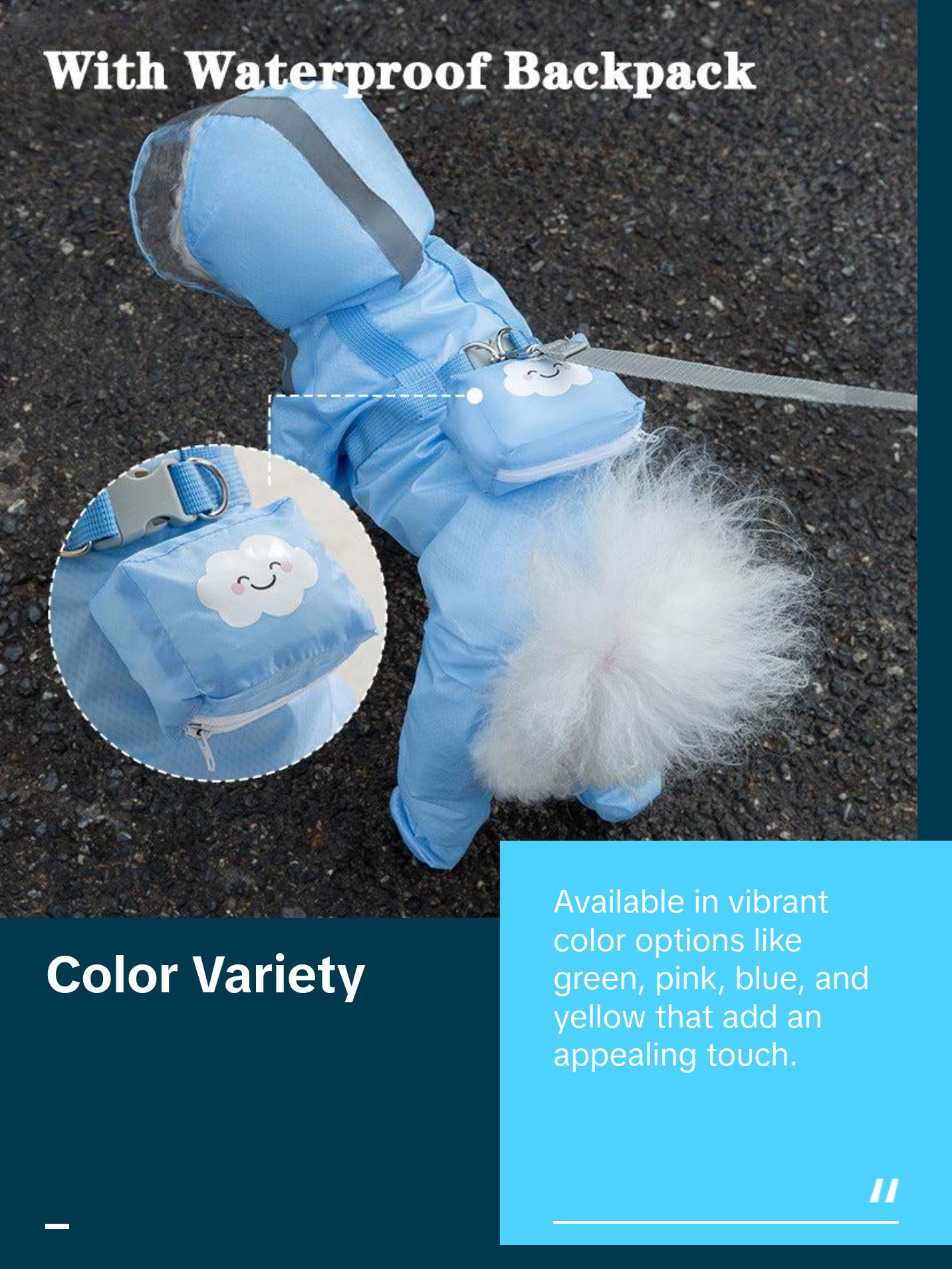 Waterproof Hooded Dog Raincoat Jumpsuit – Reflective Outdoor Jacket for Small to Large Dogs (XS-2XL)