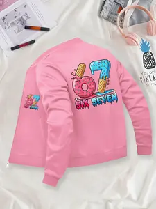 Trendy Fun Cartoon Digital Printed Baseball Jacket: Unisex Daily Casual Fashion Outerwear, Zipper Design, Retro Style, Ultra-Comfortable Fit, Must-Have for Casual Outfits