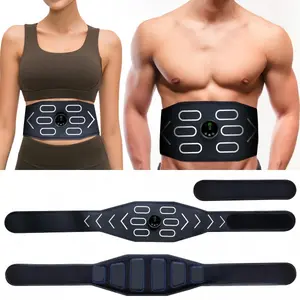 EMS Ab Stimulator – No Gym. No Crunches. No Gel Pads. Spray. Stick. Click. Done. 12 Modes | Auto Off | Fits 25"–47"