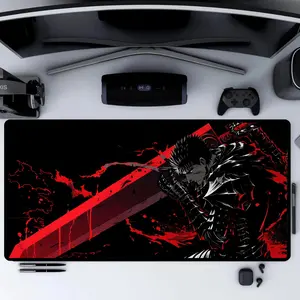 Berserk Guts Desk Mat, Dark Fantasy Anime Mouse Pad, Large Extended Manga Playmat, Non-slip Rubber Base Mat, Gaming Laptop Desk Pad, Otaku Gift for Anime Fans, Trendy Workspace Gift for Him