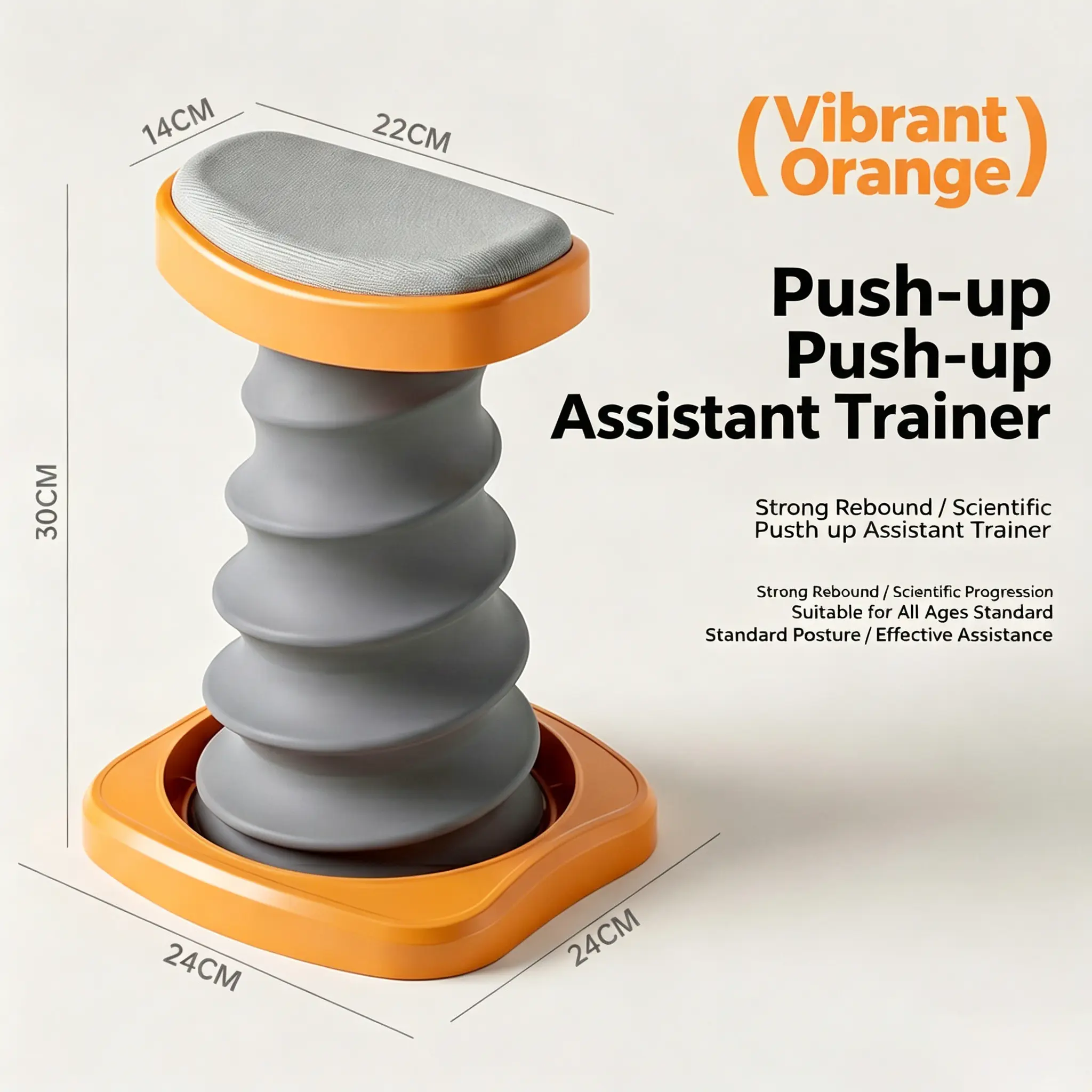 Beginner Assist Spring Push-Up Equipment with Natural Rubber & Polypropylene, Posture Correction, Muscle Compensation Prevention - Stops Shoulder Shrugging & Back Arching, Compact and Portable 40kg+ Abs at Home Strength Training Gear