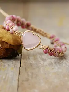 Handmade Double Layer Braided Beaded Bracelet, Fashionable Heart Charm Decor Beaded Bracelet for Women & Men, Trendy All-match & Exquisite Jewelry for Birthday Gift, Elegant Jewelry Bracelet