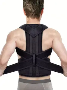 1 Count Unisex Adjustable Posture Corrector, Girdle with Wider Waist Back Support Belt with Crossover Strap System, Shoulder Support Upper & Lower Back Brace Waist Trainer, Support Plate Anti Hunchback Waist Cincher, Ideal for Office & Heavy Lifting
