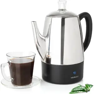 Mixpresso Electric Percolator Coffee Pot 10 Cup Stainless Steel Percolator