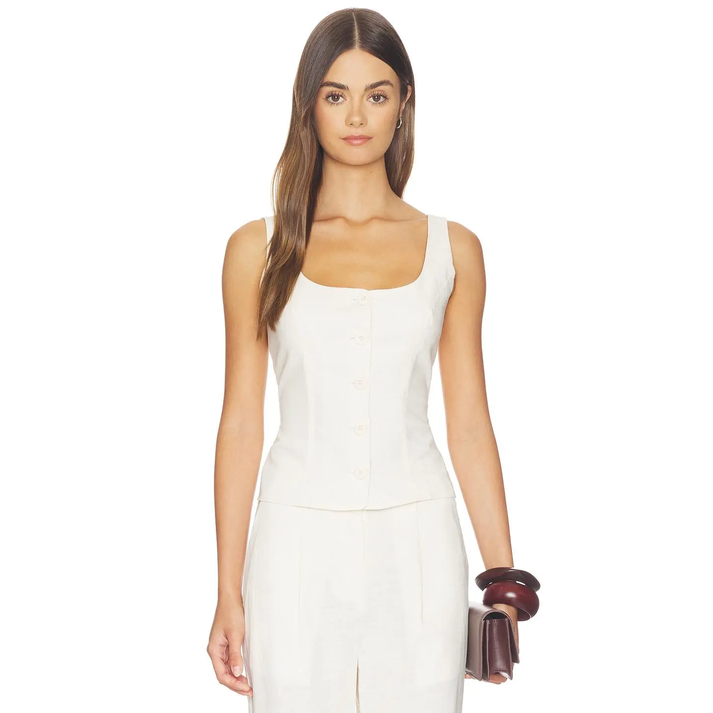 4th & Reckless Miriam Waistcoat in Cream