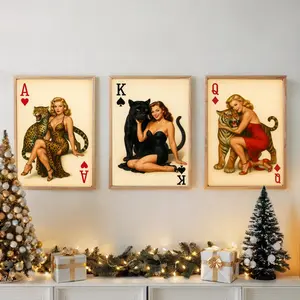 Set of 3 Trendy Y2K Vintage Ace of Hearts Playing Cards, Lucky You cards, set of 3 digital, playing card set of 3 art, trendy set of 3 art