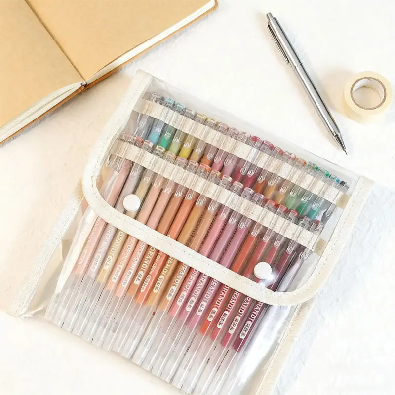Transparent Dual-Layer Pen Organizer Bag, Large Capacity Drawing Gel Pen Storage Pouch, High-Quality Student Stationery Holder, Easy Carry, Desk Supplies, Office Supplies