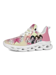 Unisex K-Pop Character Print Textile Sneakers, Sports Shoes, Lightweight Casual Shoes for All Seasons, Comfortable Eva Sole Design