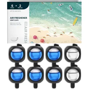 Air Freshener Vent Clips, 8 PK, 6 , 2   Scent, Long Lasting Air Fresheners for Men & Women, Up to 240 Days, Odor Eliminator