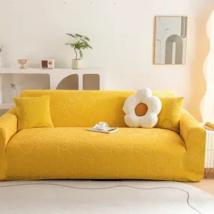 Nordic-Style Floral Pattern Full Coverage Sofa Cover, Sofa Slipcover, Non-Slip and Wear-Resistant, Easy to Maintain, Pet-Friendly, Suitable for 1-4 Seat Sofas, Creating a Simple and Elegant Home Atmosphere