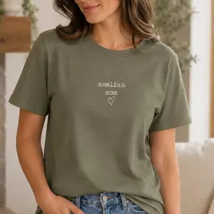 Personalized Custom Mom Shirt with Kids Name - Minimalist Mama Tee