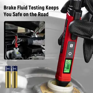 Brake Fluid Tester Pen for Car Repair Tools with Corrosion-Resistant Probe High-Precision Moisture Detection Data Retention Buzzer Alarm Three-Color Backlight Durable & Accurate