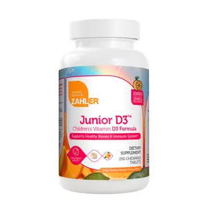 Zahler Junior D3 Vitamins 1000 IU - Chewable Vitamin D3 for Kids - Orange Flavor - 120 Count - Supports Bone Teeth & Immune Health - Kosher - Made in USA - Dietary