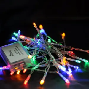 Battery Operated Christmas Lights,13 ft Short Clear Wire String Led Twinkle Fairy Light for Small Mini Xmas Tree and Wedding Party Indoor/Outdoor Decoration(Multicolor)