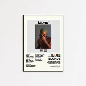 Frank Ocean Blonde Tracklist Album Cover Poster Print - Custom Paper Photo Wall Art Decor for Room