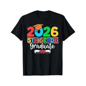 [100% Cotton] 100% Cotton 2026 5Th Grade Graduate School Senior Year Graduation Day T-Shirt Same Style for Men And Women 2026 Summer Short-Sleeved Printed T-Shirt 180G