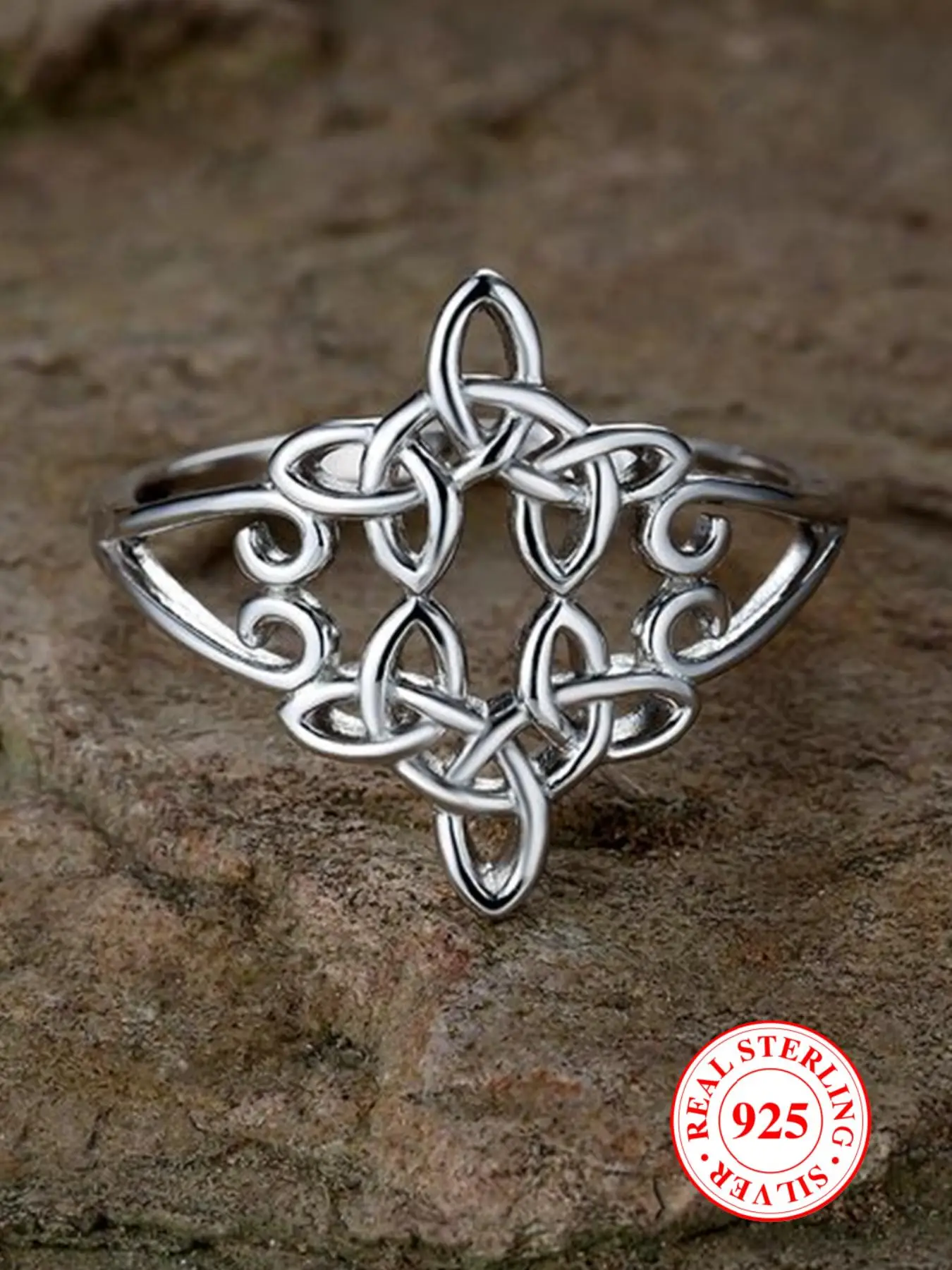 925 Sterling Silver Hollow Out Knot Design Ring, Fashion Jewelry Accessories for Women & Girls, Simple Jewelry for Party, Trendy Exquisite Jewelry for