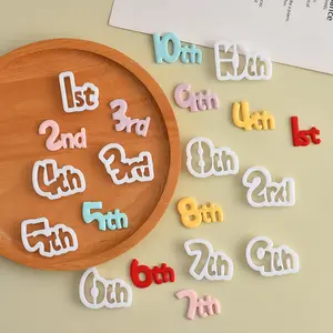 Ordinal Number Fondant Cutters 10-Pack First to Tenth Cake Molds for Anniversary Birthday Cupcake Topper DIY Baking Supplies Cake Decorating Tools Bakeware Utensils Food-Safe Durable Set