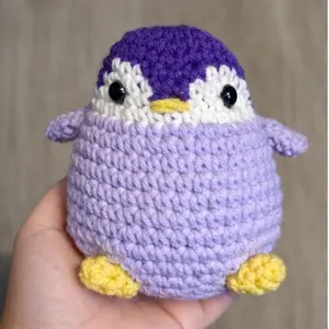 Hand Crocheted Purple Penguin