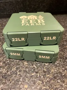 Custom Color, Size, and Logo Ammo Box | 3D Printed Range Organizer Case (100 Round)